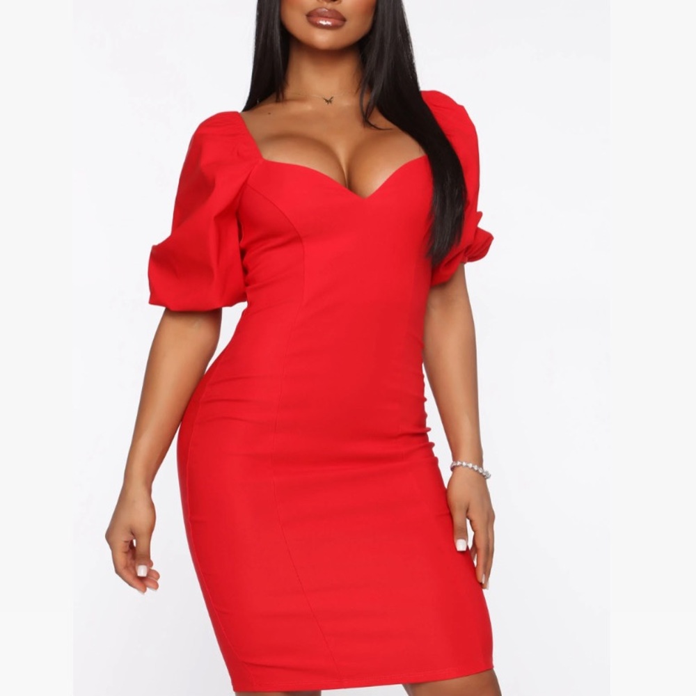 Red midi dress in size M